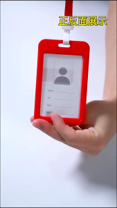 ป้ายห้อยบัตร+สายคล้องคอ บัตรนักเรียน/ป้ายห้อยบัตรพนักงาน พลาสติกอย่างดี ที่ใส่บัตร บัตรนักเรียน