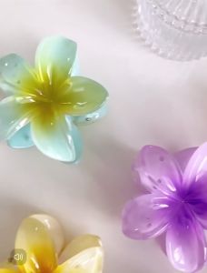 Korean Shark Hair Clip & Egg Flowers Hair Pin: Gradient Color Fashion for Women