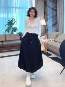 White Long Sleeve Henry Polo Shirt Minimalist High Knowledge T-shirt Mess1642 Comfortable Cotton Polyester Blend Spring Summer