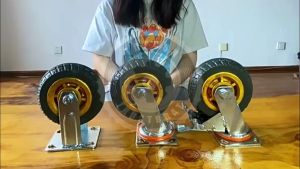 Heavy-Duty Rubber Mute Swivel Trolley Wheels with Brake for Easy Storage & Organization 3/5/8 Inches