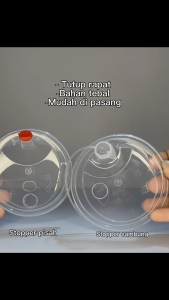 【CUP & TUTUP 25 PCS】Cup Injection 12oz 380ml - Gelas Plastik Oval Bening Tebal Thinwall Reusable - CUP PLASTIK OVAL