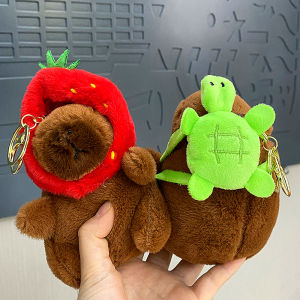 Stress Relief Kapibara Doll Keychain Backpack Decorative Hanging Ornament Soft Plush Toy Girls Gift Creative Birthday Present