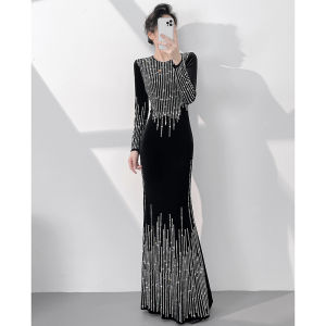 Luxury Long Sleeve Mermaid Winter Evening Dress