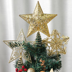 1Pcs Christmas Decoration Topper Glitter Gold Star Xmas Tree Pendant for Home Decor 2026 New Year Party Gift Navidad Ornaments