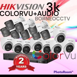 PAKET CCTV HIKVISION 5MP 16 CHANNEL AUDIO COLORVU MALAM WARNA BISA REKAM SUARA TERBARU HIKVISION TURBO HD