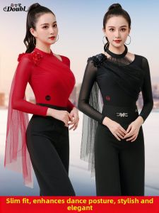 DANBAOLUO | Modern Dance Long Sleeve Unitard Top Red