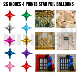 Belon Foil Bintang 4 Mata 26 Inci 26 Inch 4 Point Star Foil Balloon