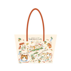 Aosong Joint Name Orange Tabby Cat Cute Niche Design Canvas Bag Student Work Work Clothing Shoulder Large Capacity Totes