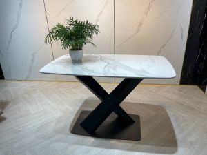 Bàn ăn chân X LACASA Inox nhập nhập khẩu cao cấp hiện đại căn hộ chung cư nhà phố