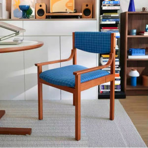 Designer Mid-Century Modern Home Use Dining Chair Solid Wood Backrest Dining Table Eating French Vintage Restaurant Chair