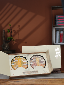 High-End Creative Puer Tea Double Cake Packaging Box 200g357g Universal Storage Box Fuding White Tea Cake Gift Box Empty Box