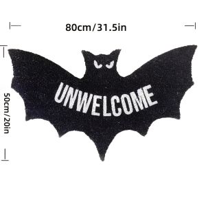 VIKAMA Halloween Black Bat Doormat Hình Dạng Gothic Có Thể Giặt Được Thảm Lối Vào Ngoài Trời Chống Vết Bẩn Thảm Trải Sàn Bằng Vải Polyester Phong Cách Mỹ