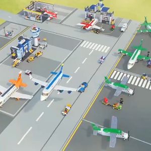 Sluban Bricks Pesawat Penumpang City Pesawat Terbang Kargo Hijau Air Freighter Plane Aviation Mobil Ambulance Medical