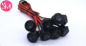 Saklar Switch Bulat On Off 2 Pin Putih Hitam Plus Kabel