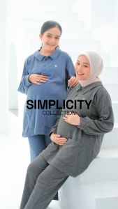 Momiasi – Gemma One set Knit – Setelan Wanita Knit Rib – Baju Set Celana Bumil Busui Friendly