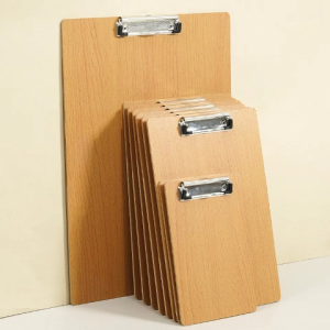 A4 Wood Clipboard Clip Board Thickening Wooden Folder Memo Clipboard Clip Board Classroom Office School Supplies Menu Splint Writing Board