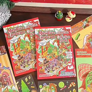 [ชุดคริสต์มาส] กันน้ํา 3D ภูมิทัศน์สติกเกอร์หนังสือคริสต์มาสฮาโลวีนการ์ตูนสไตล์สําหรับ Journaling Scrapbooking Planner Decor