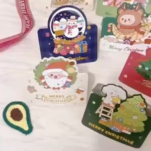 Merry Christmas Cards Greeting Wishing Snowman Blessing Gift Card Xmas Card with Envelope Kad Hadiah 圣诞卡 祝福卡