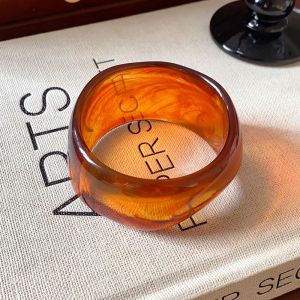 Multi-color Irregular Chunky Acrylic Bangles Smudging Wide Resin Bracelet for Women Geometric Boho Charm Pulseras Jewelry Gift M