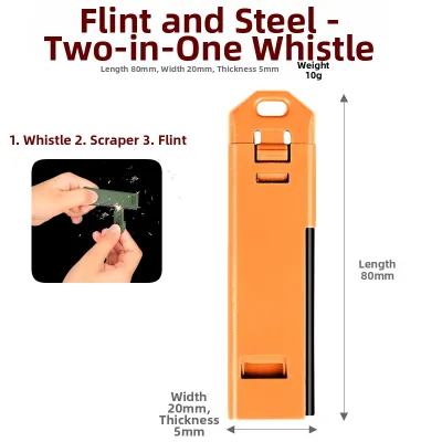 BroadField | 7-in-1 Survival Whistle with LED Light Thermometer Compass