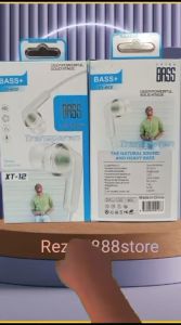 Headset + Mic XT-12 Transparan Stereo Earphone Handsfree Power Full Sound Stage Extra Bass xt12