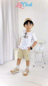 Lily And Clark Celana Cargo Anak Laki-Laki Pendek Warna Cream - CAP01