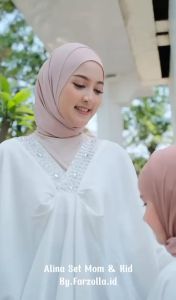 CMA Baju Muslim Wanita Alina Kaftan Ibu dan Anak Samira Street Aplikasi Payet Jahit No Inner Fit to XXXL