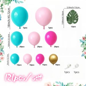 121-Piece Hawaiian Theme Balloon Arch Garland Set Pineapple Tropical Party Summer Beach Birthday Party Decorations Beach Wedding