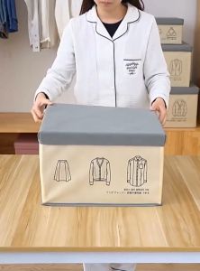 Hộp vải đựng đồ size to khung cứng có quai xách tiện dụng hộp vải bố Oxford Hàn Quốc đựng quần áo thùng vải loại to hộp chứa đồ tủ vải không dệt