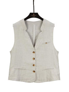 Shalldoer | V-Neck Lightweight Fashionable Linen Vest
