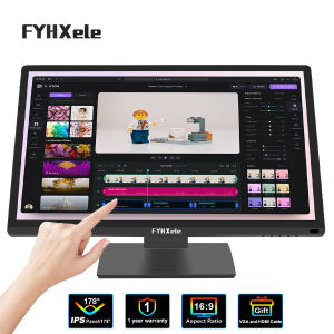 FYHXele 24 Inch Touch screen Monitors 1080P 100Hz Computer Monitor Capacitive Computer Touchs creen Stand Display Rotating computer monitor support wall mounting