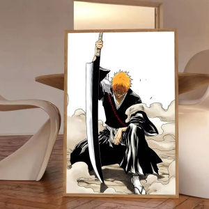 Bandai | Oil Painting Anime B-Bleach I-Ichigo K-Kurosaki Modern Wall Decor for Living Room Bedroom Perfect Gift No Frame