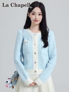 La Chapelle | Slim Fit Shiny Crystal Long Sleeve Knit Sweater