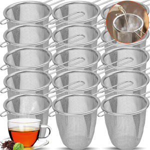 ที่กรองชาสแตนเลส3ชิ้นตัวกรองสมุนไพรชงกาแฟพร้อมที่จับตาข่ายกระชอนละเอียดอุปกรณ์ที่ใช้ในครัวตาข่ายชงชาใช้ซ้ำได้