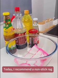 (HOME+) Cotton Yarn Dishwashing Cloth Kitchen Cloth Household Absorbent Non Greasy Pure Cotton Cloth