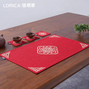 New Chinese Style Embroidered Tea Mat Cloth Art Tea Cup Pad Heat Resistant Anti-Scalding Pad Tea Table Cloth Waterproof Table Mat