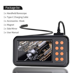 1080P HD Industrial Borescope Camera 4.3 Inch LCD Endoscope Inspection Tool With Semi-Rigid Cable For Repair Sewer Drain