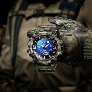 SMAEL | SMAEL 8049MC Camouflage New Style Digital Waterproof Sports Watches Mens Shock Analog Dual Display Watch