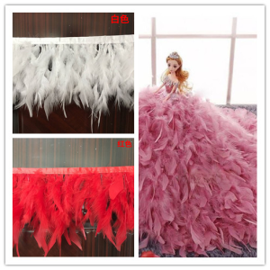 Turkey Feather Shredded Piece Bag Cloth Edge Feather Cloth Edge Stage Performance DIY Feather Ornaments Clothing Accessories 1 M