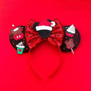Disney | Mickey Mouse Ears Headband Women Birthday Girl Sequin Bow Minnie Hair Bands For DIY Hair Accessories Kid Gift
