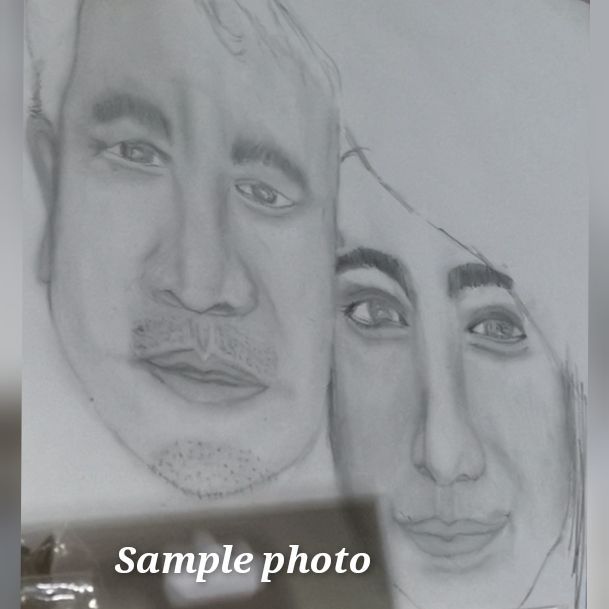 Portrait art charcoal commission 20x30inches with frame Lazada PH