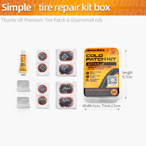 JSHUBIKE Bicycle tire repair tools Tire patch glue/tire prying rod/file piece/valve core wrench/tire file rod Portable Inner