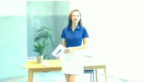 Kemeja formal wanita tangan pendek Biru Elektrik/Biru BCA