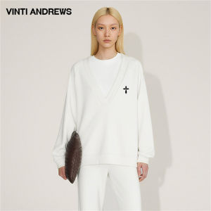 Large V-Neck Loose Womens Hoodie 330g