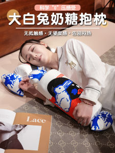 Big White Rabbit Milk Candy Pillow Plush Toy Sleeping Pillow Leg Clamp Children Doll Birthday Gift for Girls Elastic Velvet Filling Memory Foam