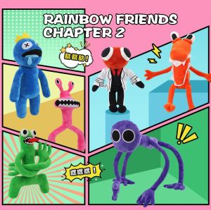 30cm Rainbow Friends Plush Toy Cartoon Game Character Doll Kawaii Blue Monster Soft Stuffed Animal Toys for Kids Rainbow Friends Ro-blox toy