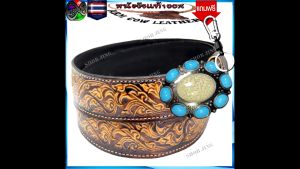 เข็มขัดหนังวัวแท้อัด-ตอกลายเย็บขอบซื้อ1ฟรีหัวเข็ม เข็มขัดวินเทจ เข็มขัดคาวบอย เข็มขัดผู้ชาย เข็มขัดPolished genuine cowhide leather