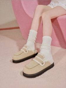 TATA | Fleece Lined Womens Genuine Leather Birkenstock Slippers
