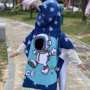Sơ Sinh Bọc Chăn Hoạt Hình Trẻ Em Kid Có Mũ Áo Trẻ Sơ Sinh Bathrob Bé Tắm Áo Dây Cotton Bé Trai Bé Gái Đi Biển Áo Dây Phi Hành Gia mũ Lưỡi Trai