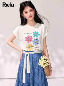 puella | French Sweet Youth Floral Print Short Sleeve Blouse